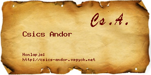Csics Andor névjegykártya