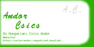 andor csics business card